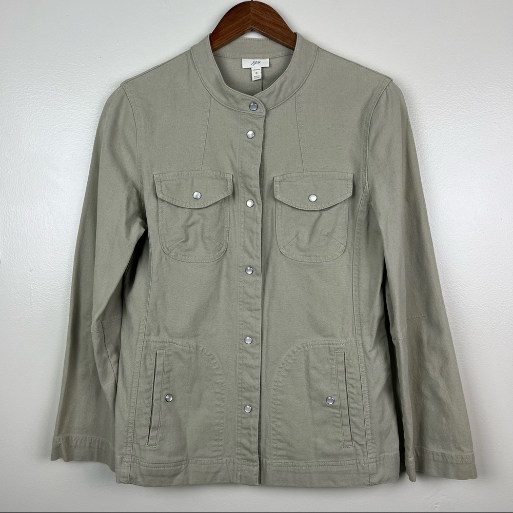 J. Jill Womens Jacket Lightweight Utility Jacket Size Small Tan - Picture 16 of 16